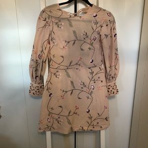 Top shop Embroidered light pink mini dress